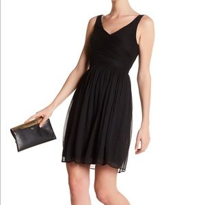 J. Crew Heidi Black Silk Chiffon Cocktail Dress